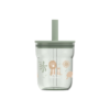 Little Dutch - Børneglas 250 ml med sugerør - Safari Friends