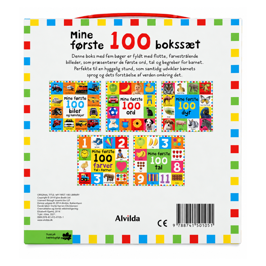Mine første 100 - bokssæt med 5 lærerige bøger - Alvilda
