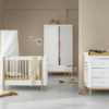 Oliver Furniture Wood klædeskab 2 døre hvid og eg