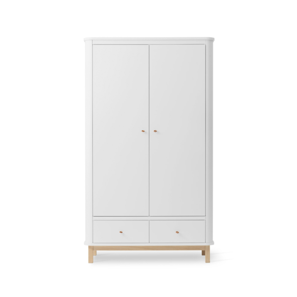 Oliver Furniture Wood klædeskab 2 døre hvid og eg