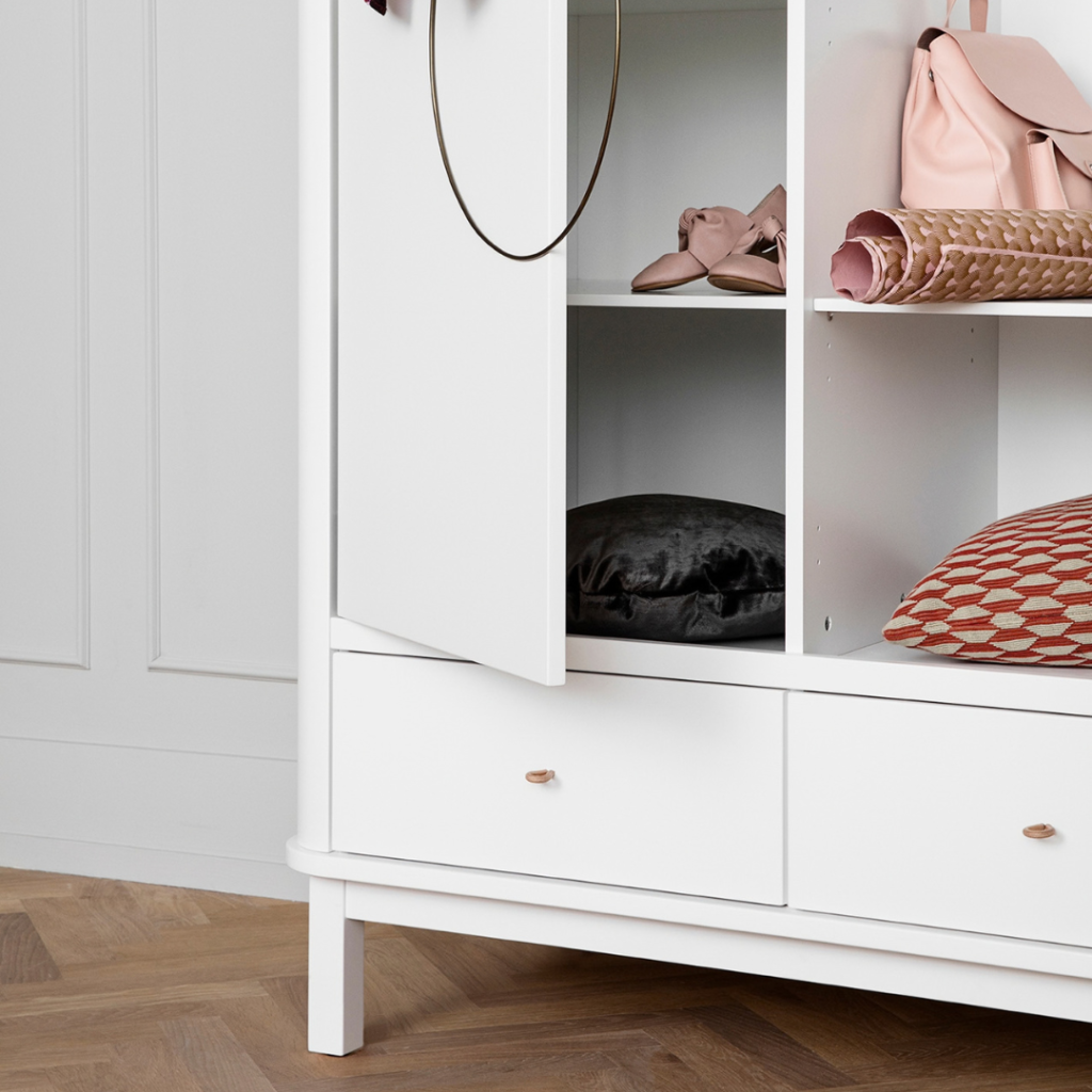 Oliver Furniture Wood klædeskab 3 døre hvid