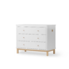 Oliver Furniture Wood kommode 3 skuffer hvid og eg