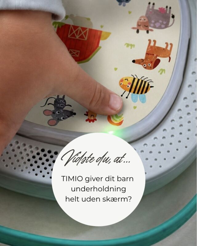 Skærmfri underholdning, der både vækker nysgerrigheden og gør læring sjov💛

Med TIMIO kan barnet selv udforske historier, musik, lyde og quizzer - helt uden apps, internet eller forstyrende notifikationer.

Perfekt til rolige sunder derhjemme og underholdning på farten✨

Udforsk TIMIO-universet hos DearBaby.dk